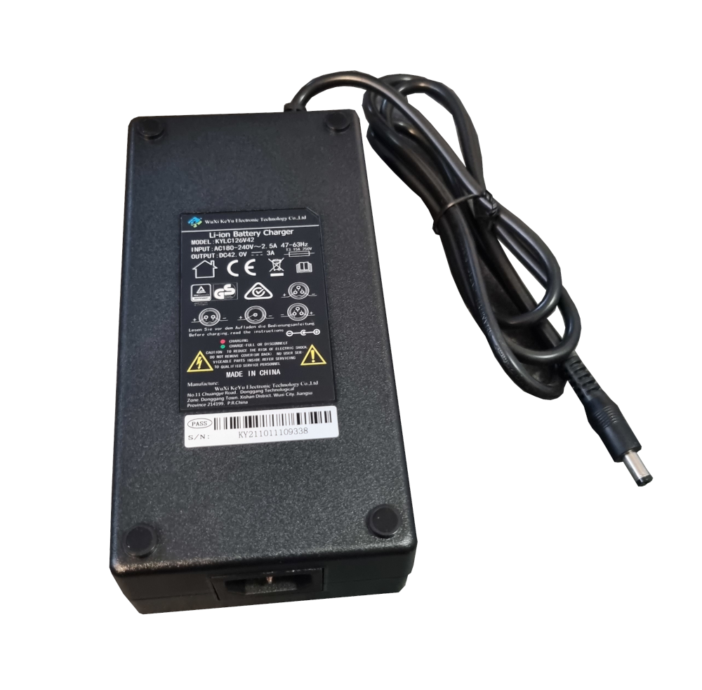 Universele snellader fietsaccu 42 volt / 4 Ampere (2polig)