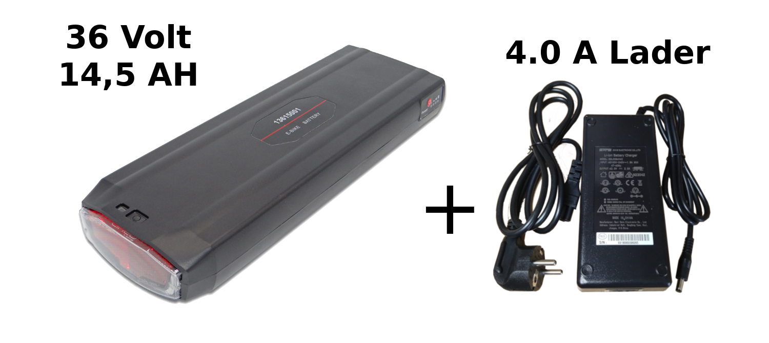 Accu voor Stella type 2 -  36 Volt  - 14.5 Ah - inclusief 4.0 Ah snellader