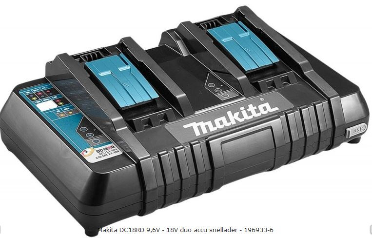 Makita duolader (196933-6) voor de 14,4 en de 18V schuifaccu's voor Makita gereedschap