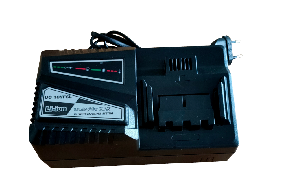 Lader voor alle 14,4V en 18 Volts schuifaccu's van Hitachi