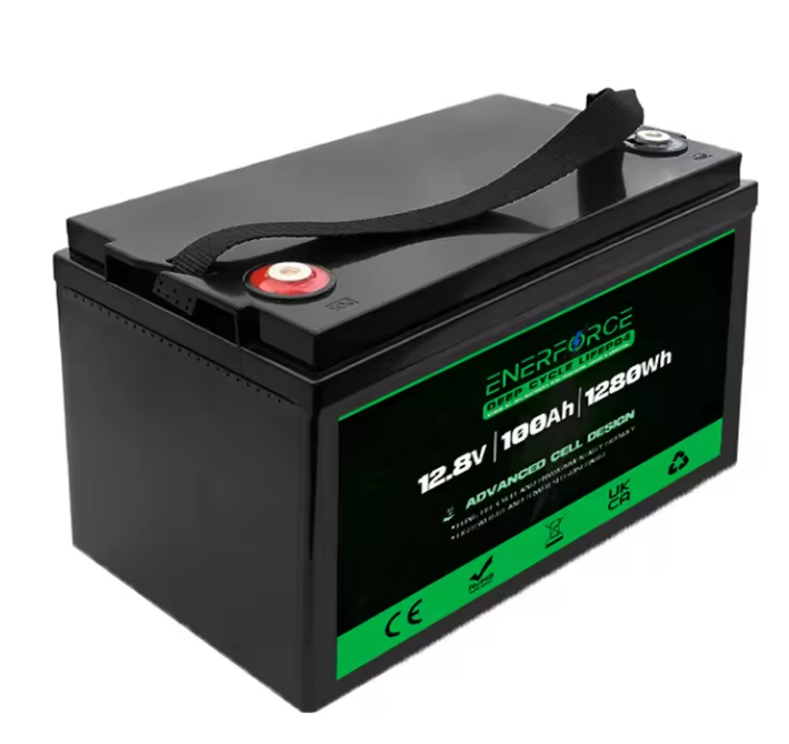 Enerforce LiFePO4 accu 100Ah 12.8 V 1280Wh lithium-ijzerfosfaat batterij voor PV-systeem, Camper, Boot enz...